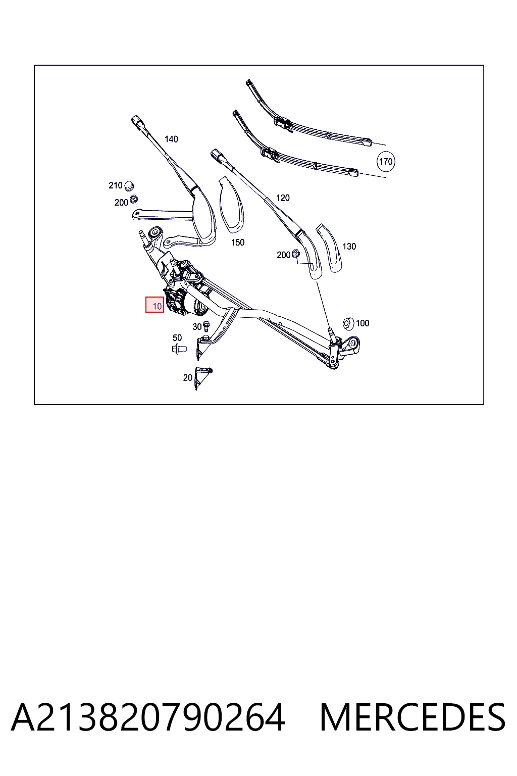 Varillaje de limpiaparabrisas para Mercedes E  W213