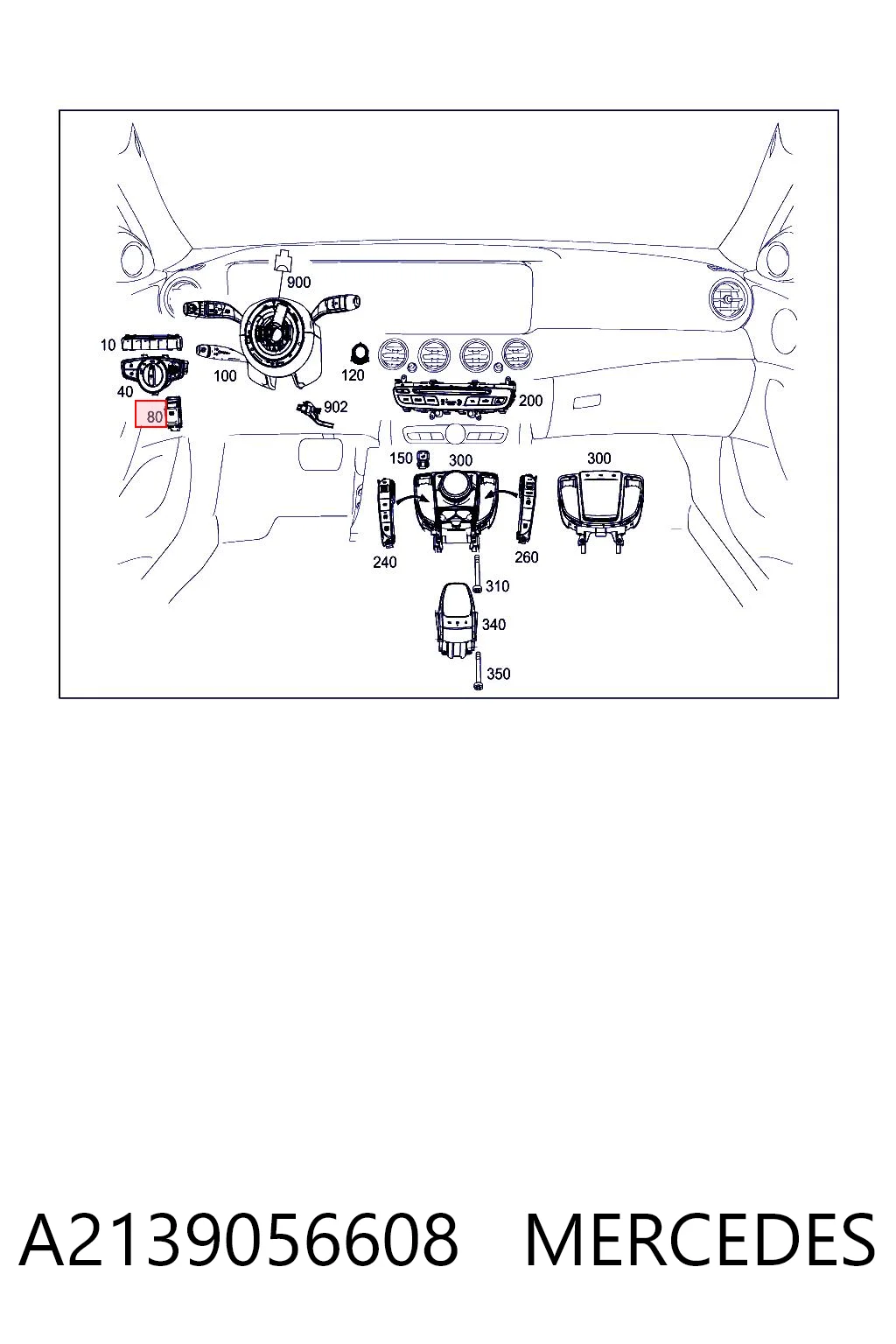A2139056608 Mercedes Interruptor del freno de estacionamiento electromecánico