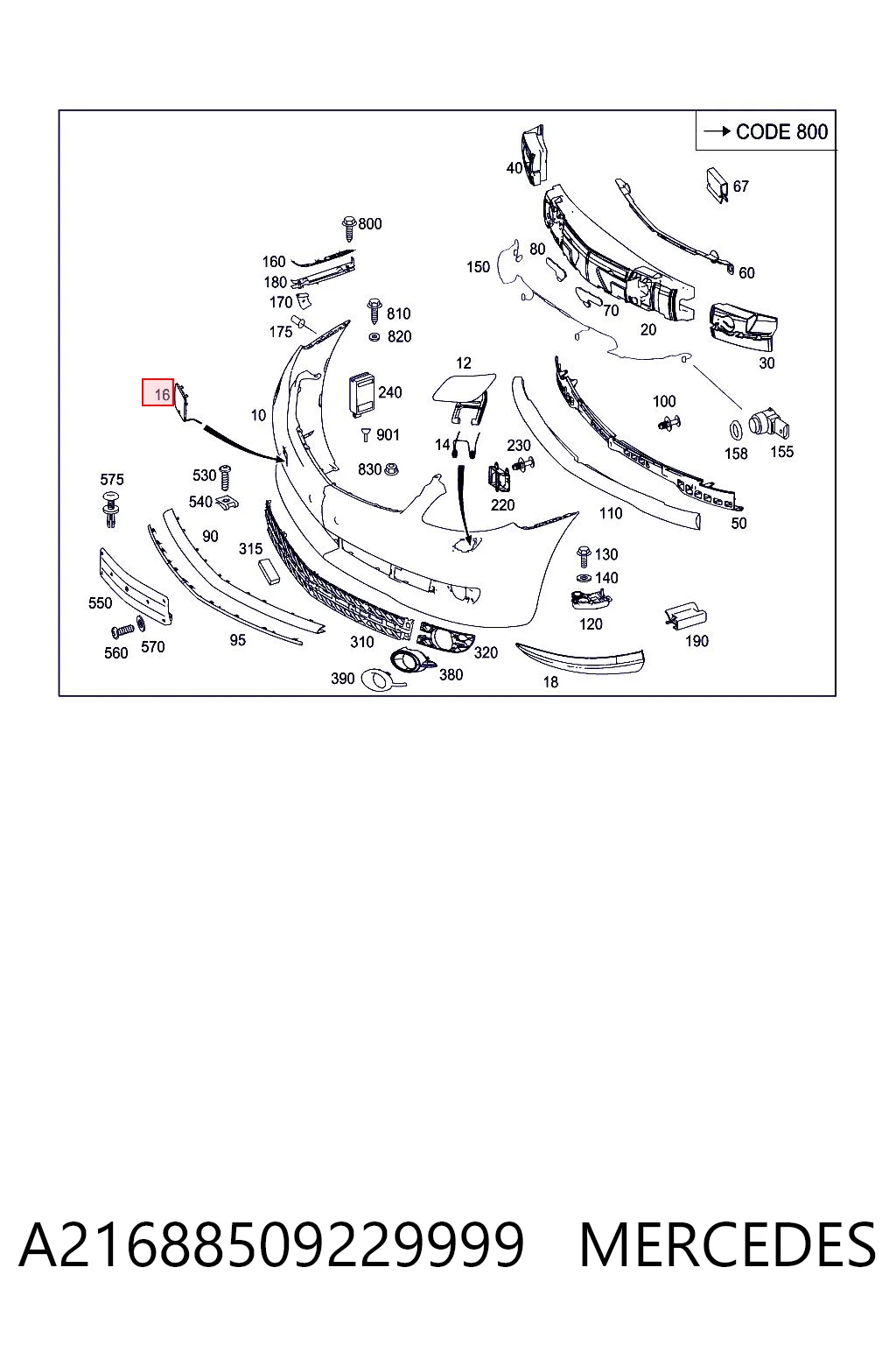 Comprar Tapa del gancho de remolque del parachoques delantero Mercedes S  C216 a bajo precio