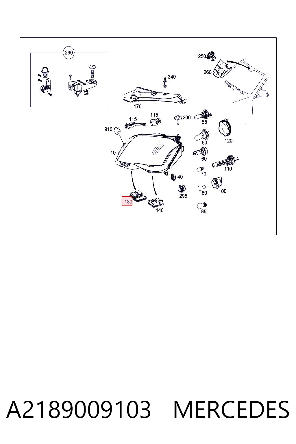 A2189009103 Mercedes Módulo de iluminación