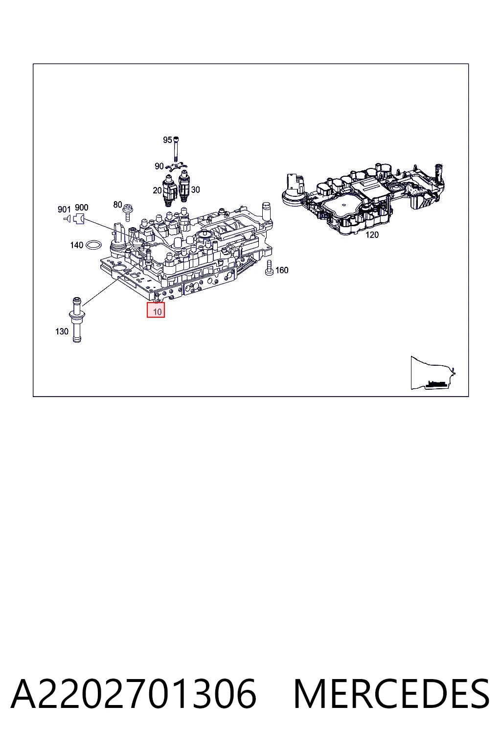 A220270290687 Mercedes Bloque de válvulas de la transmisión automática