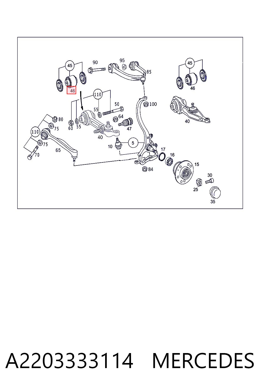 Silentblock suspension S  sedán (1998-2005) original desde 19,16 €
