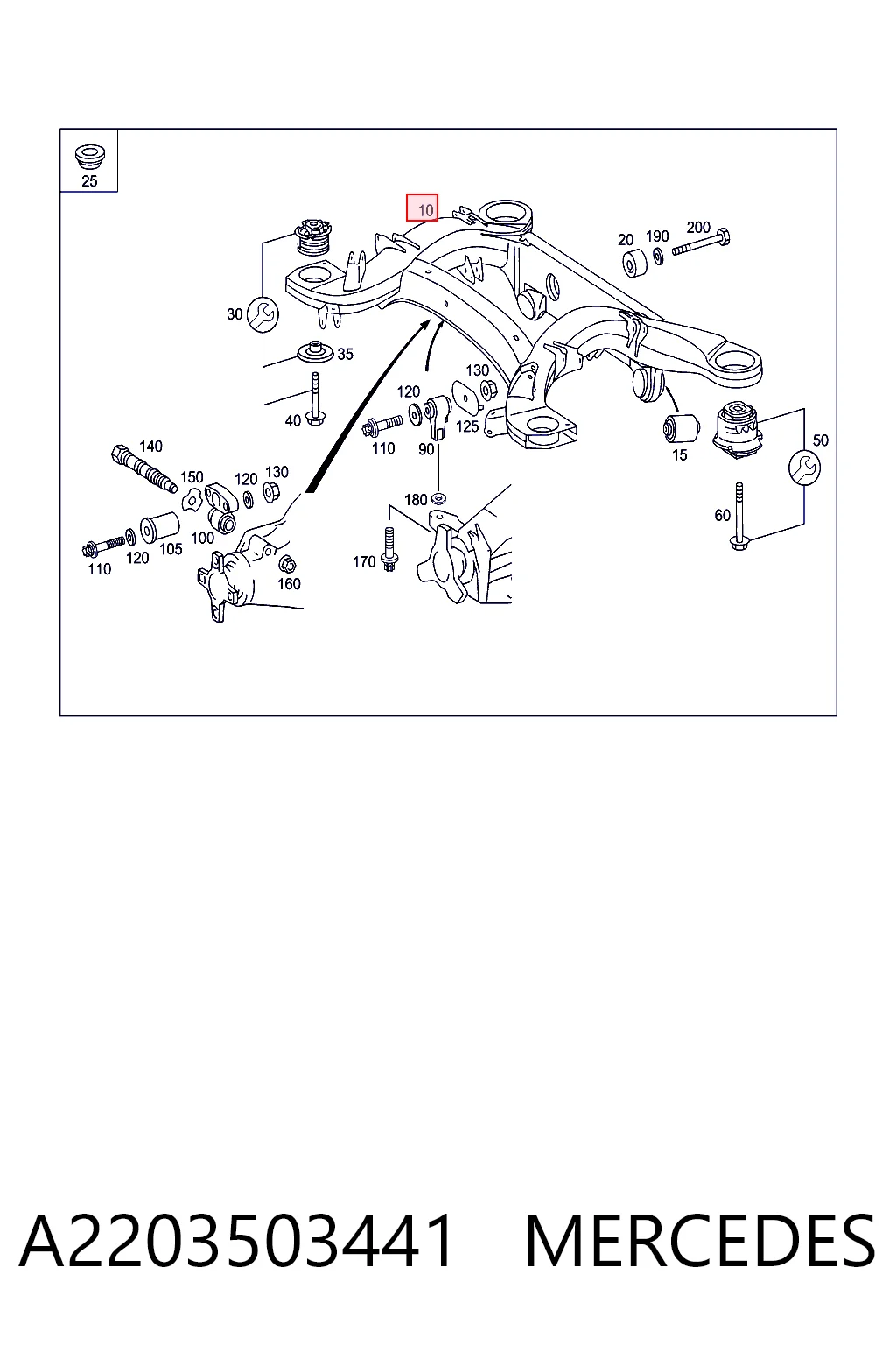Subchasis trasero soporte motor Mercedes S sedán (W220) (1998 - 2005) precio, desde 281,69 EUR
