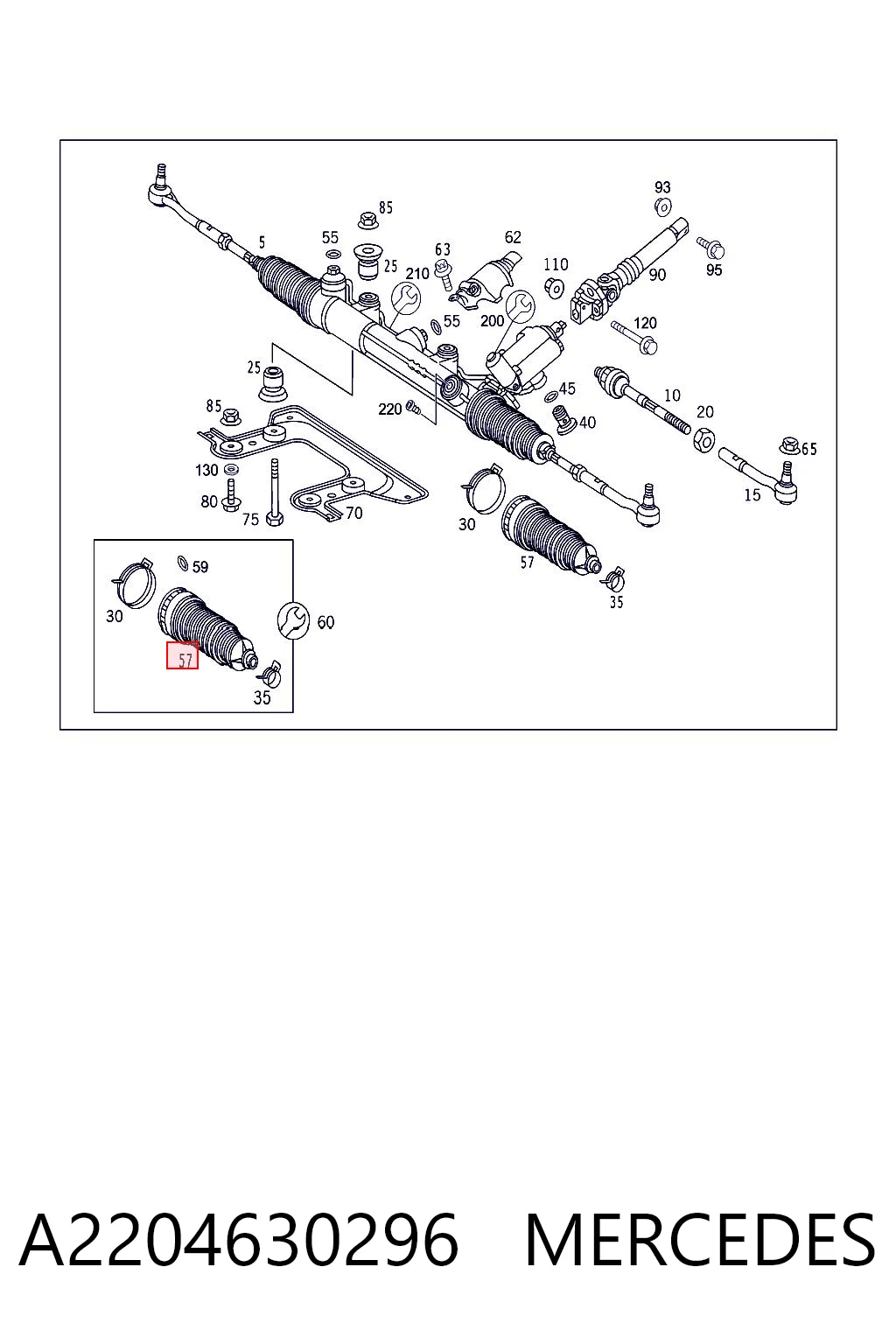 Fuelle dirección para Mercedes S W220