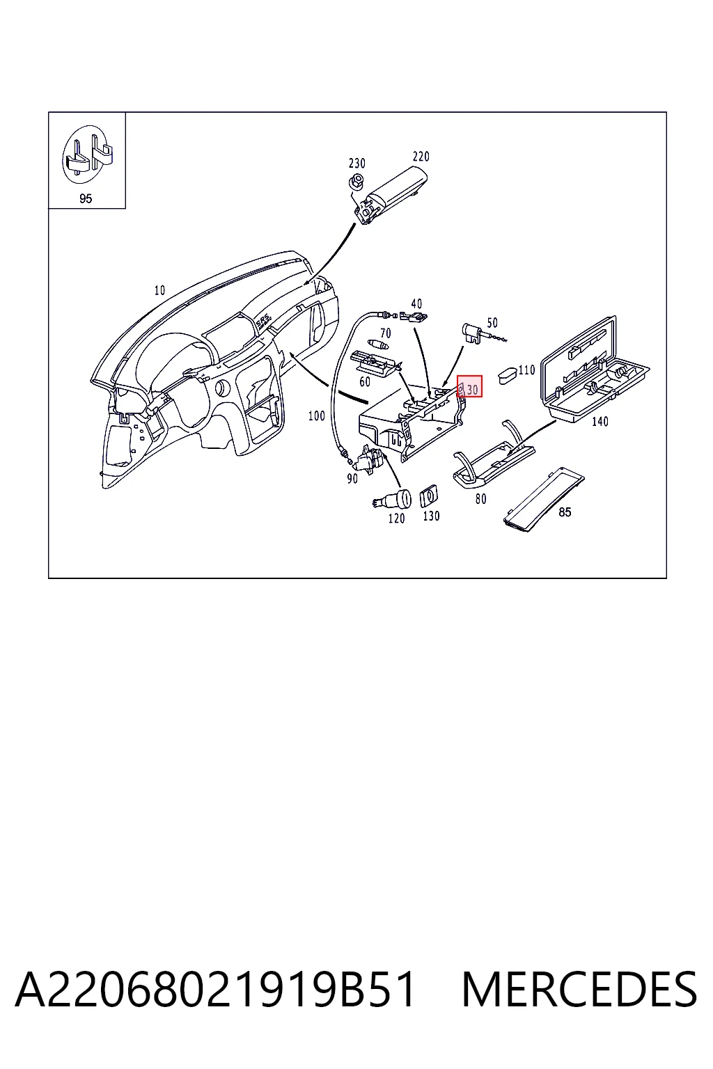 Comprar Guantera Mercedes S  W220 a bajo precio