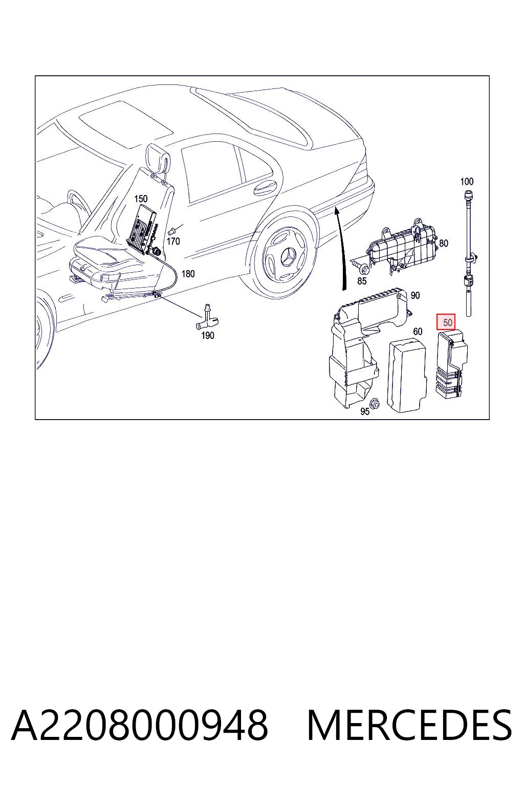 A2208000948 Mercedes Bomba del sistema de soporte dinámico de asiento
