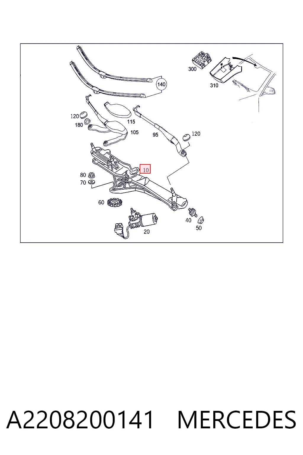 Comprar Trapezio del limpiaparabrisas Mercedes S  W220 a bajo precio