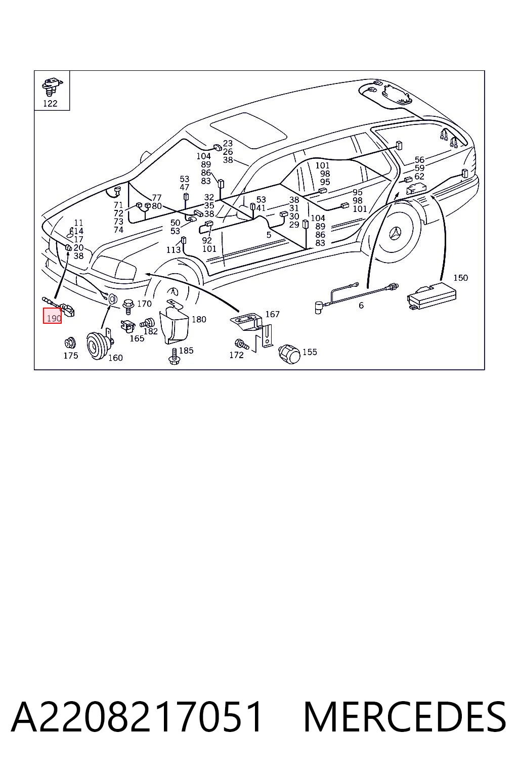 Comprar Cerradura de capó Mercedes C  W202