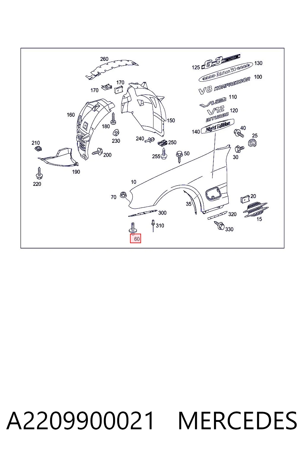 A2209900021 Mercedes