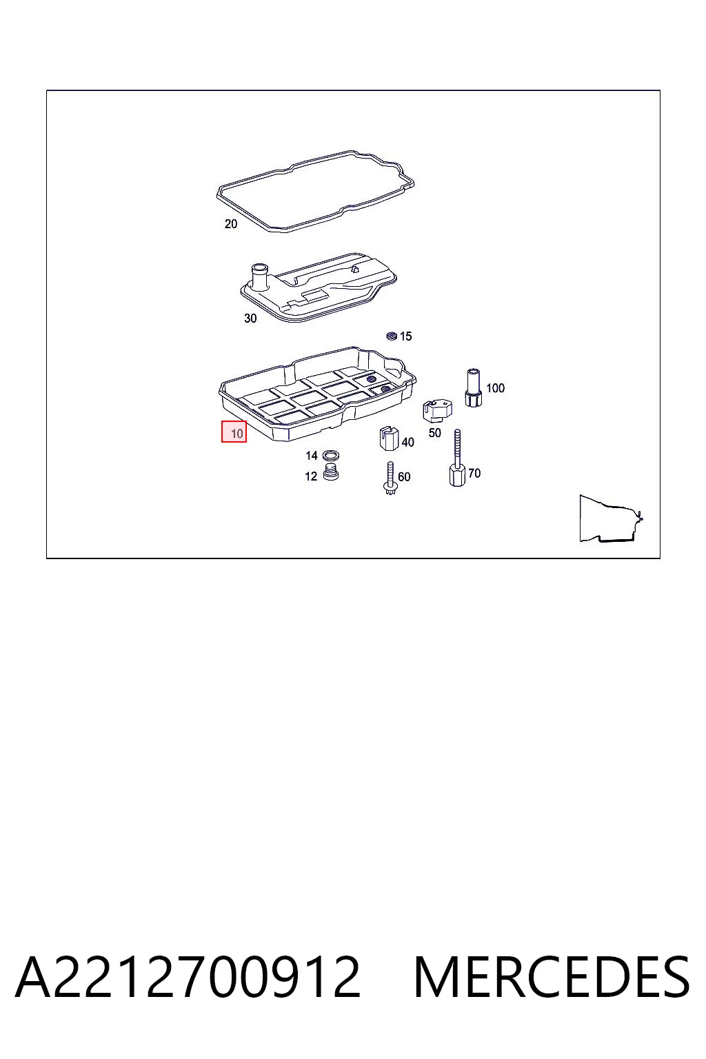 A2212700912 Mercedes Cárter de aceite, caja automática