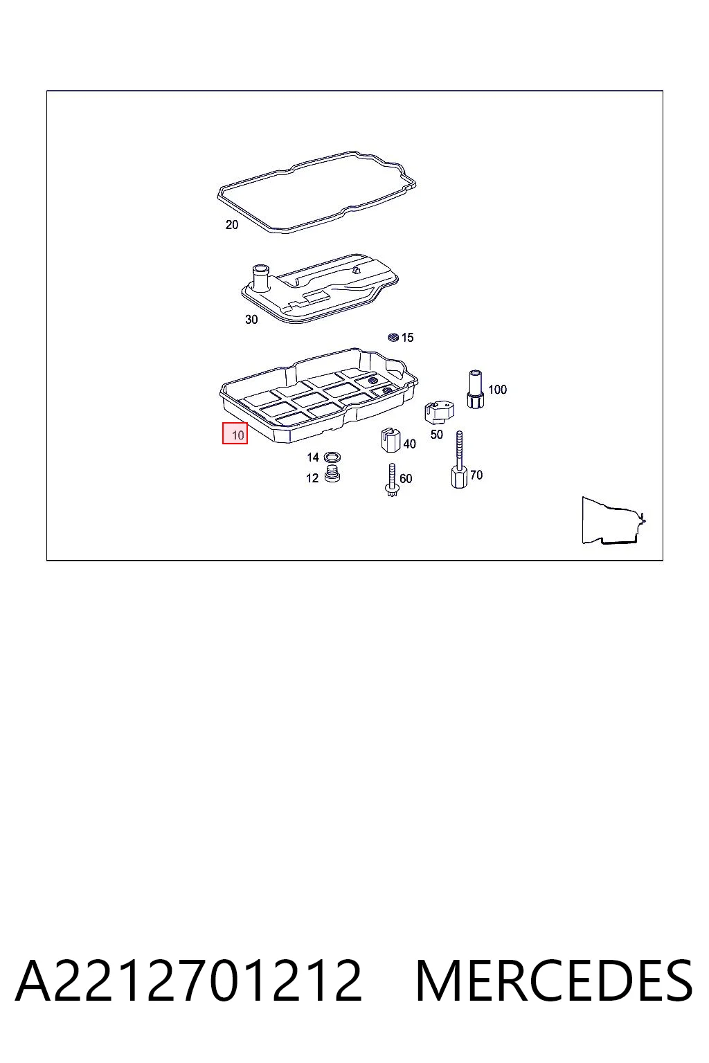 A2212701212 Mercedes Cárter de aceite, caja automática
