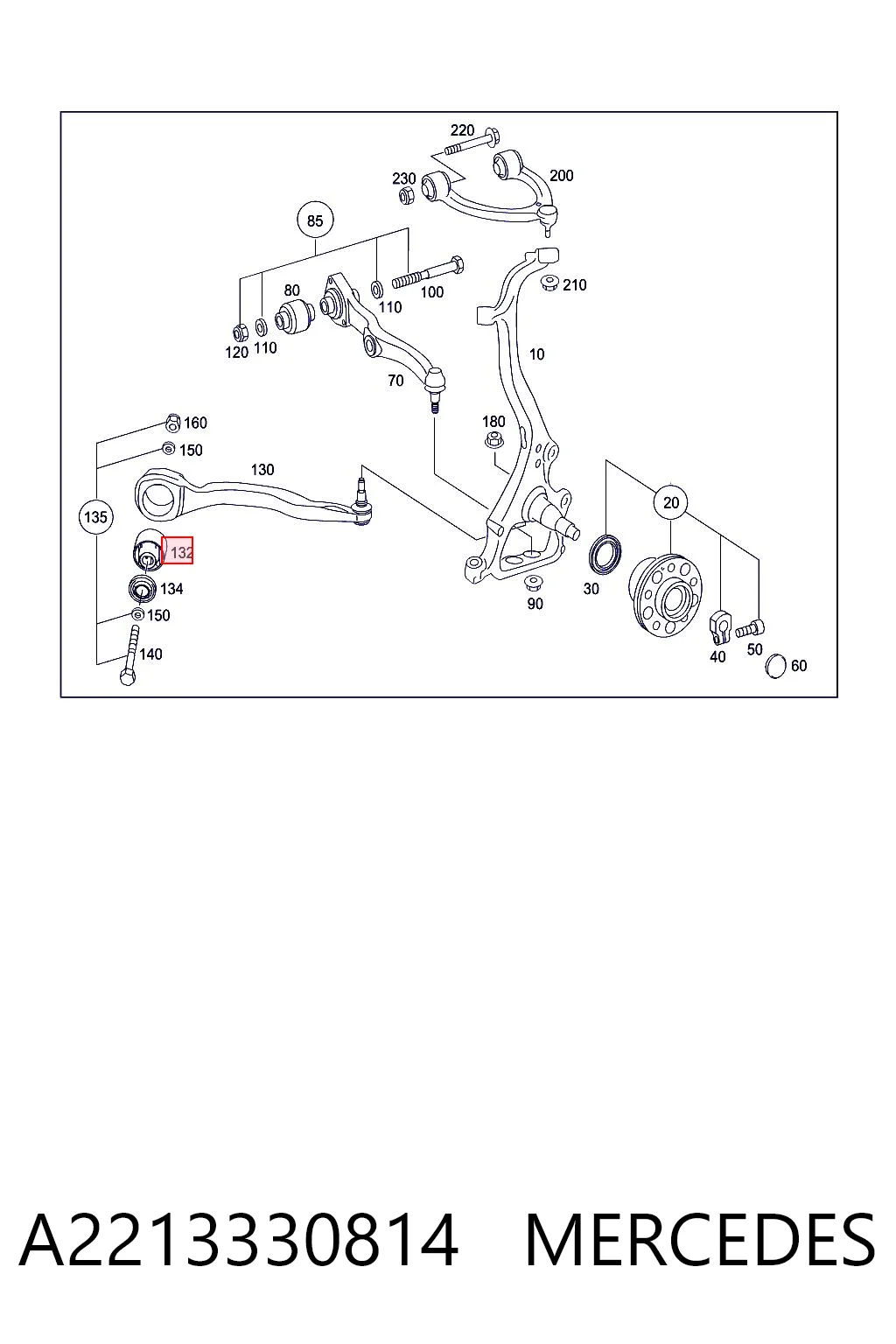 Silentblock de brazo de suspensión Mercedes S  desde 17,23 €
