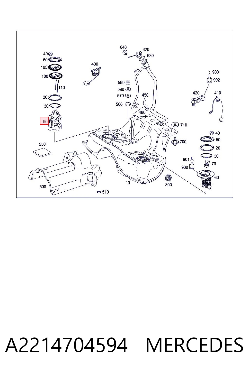 A2214704594 Mercedes Módulo de alimentación de combustible