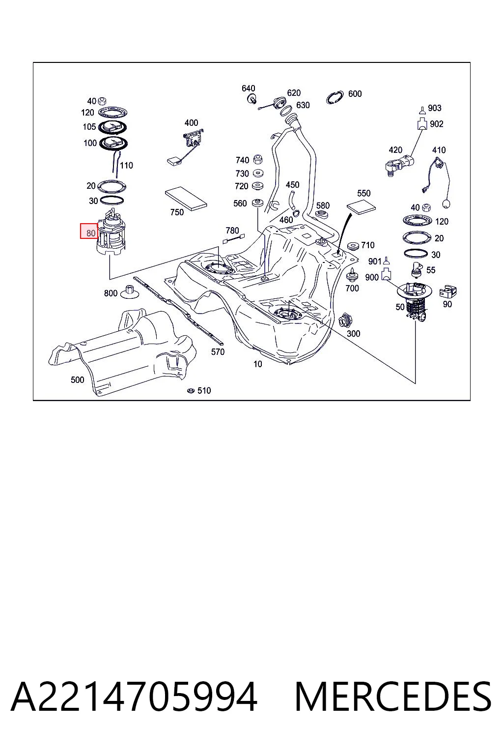 A2214705994 Mercedes Unidad de alimentación de combustible