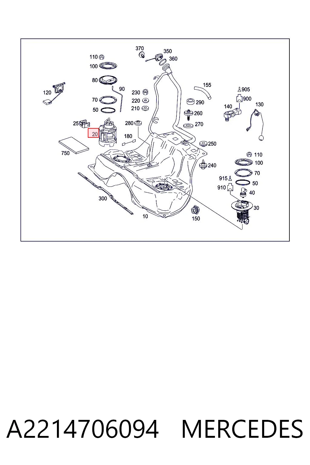 A2214706094 Mercedes Módulo de alimentación de combustible
