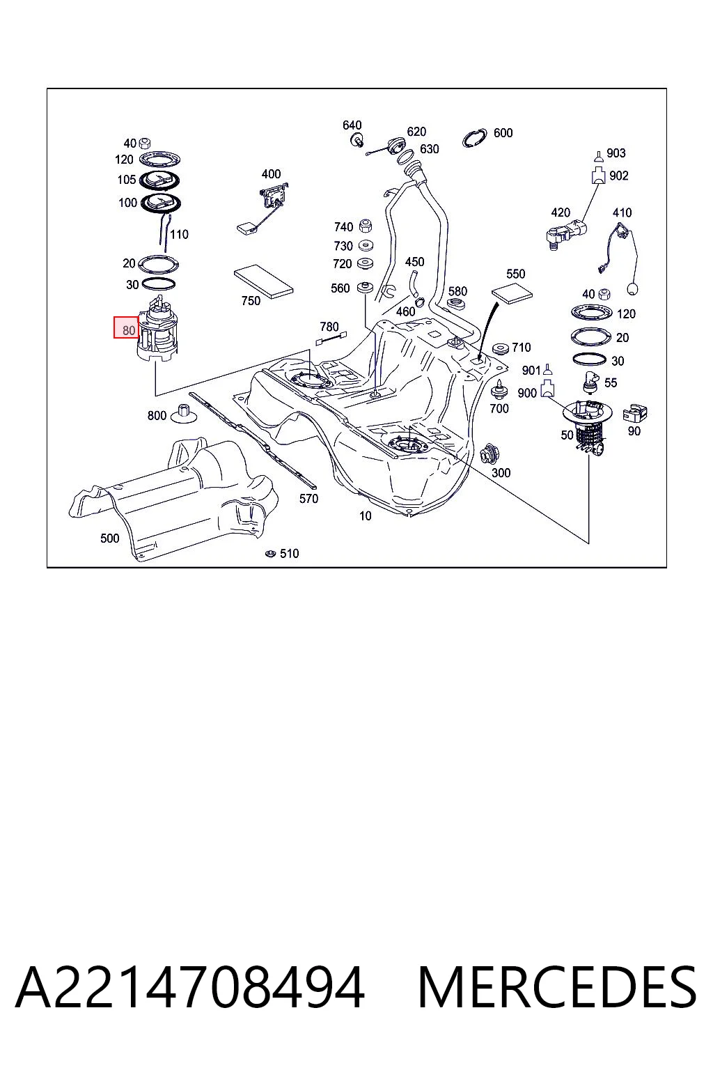 A2214708494 Mercedes Unidad de alimentación de combustible
