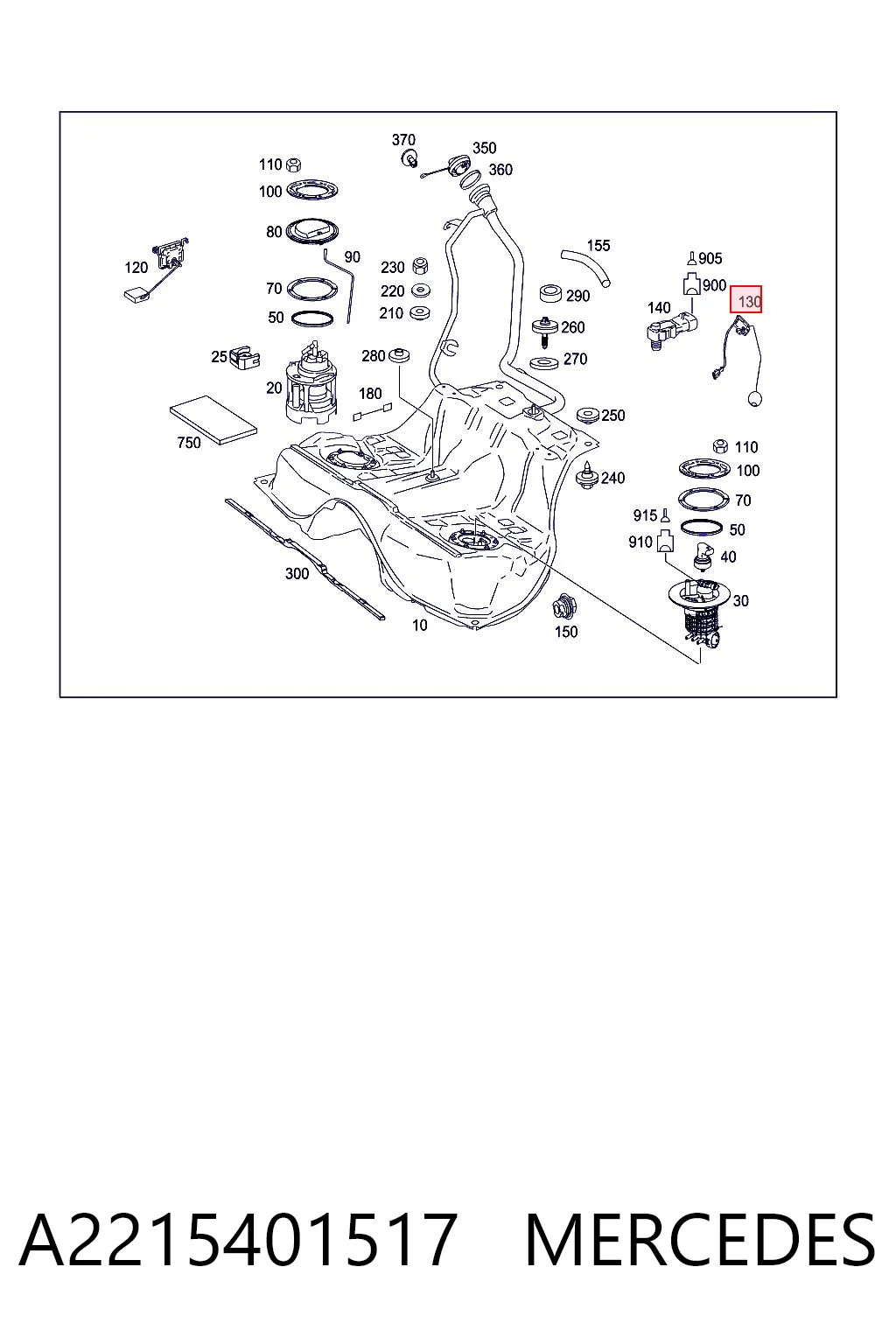 A2215401517 Mercedes Medidor de combustible