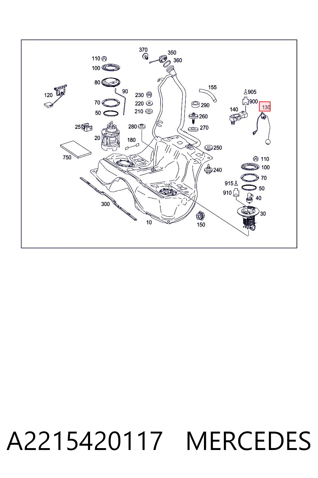 A2215420117 Mercedes Medidor de combustible