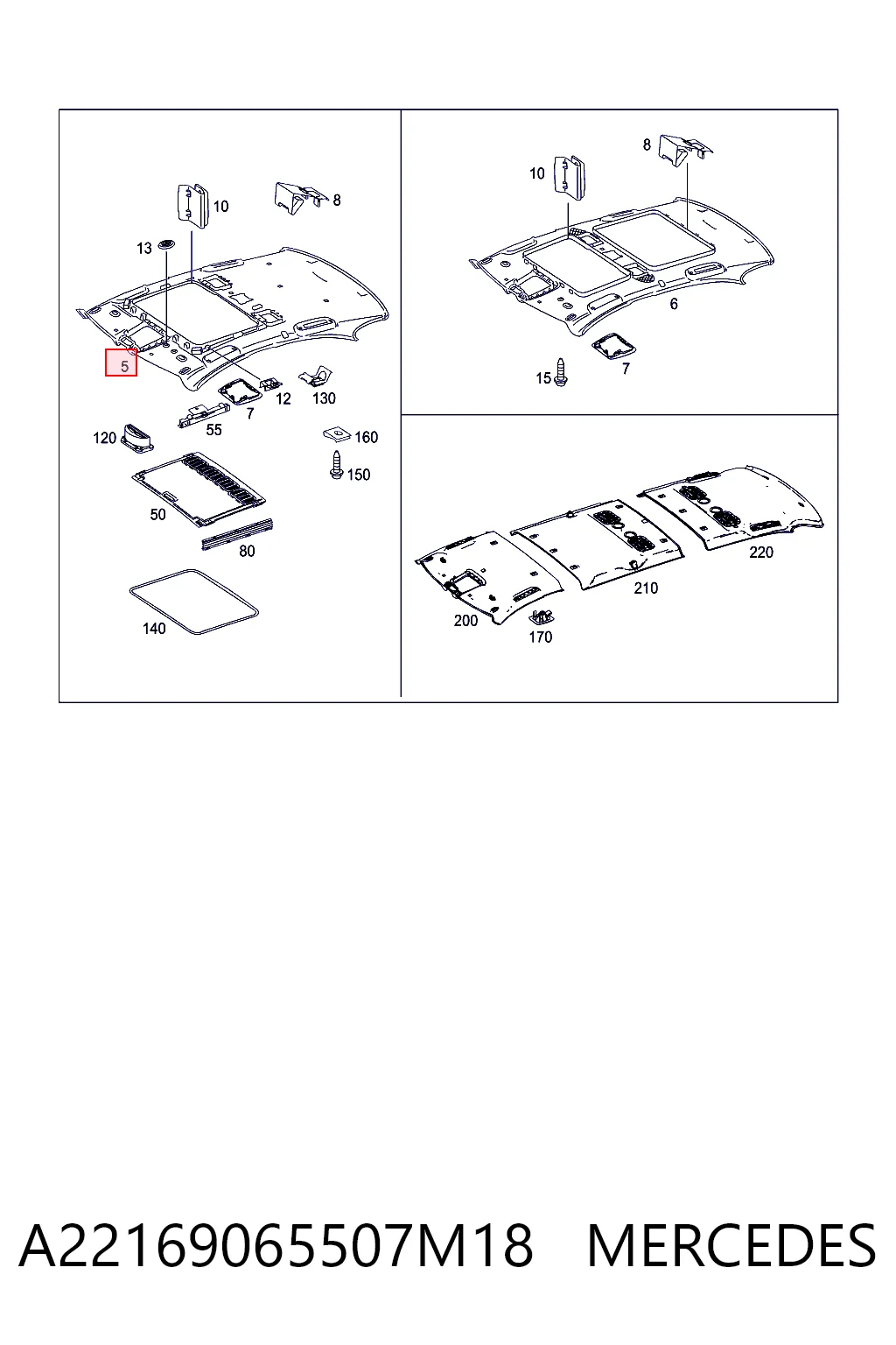Comprar Guarnecido de techo Mercedes S W221 a bajo precio