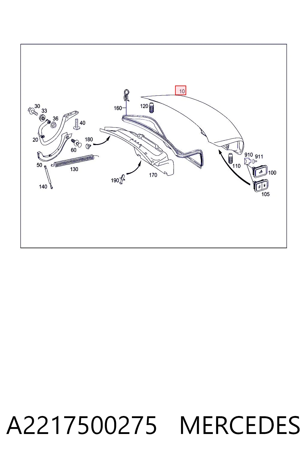 Tapa del maletero Mercedes S sedán (W221) (2005 - 2013) precio, desde 474,80 EUR