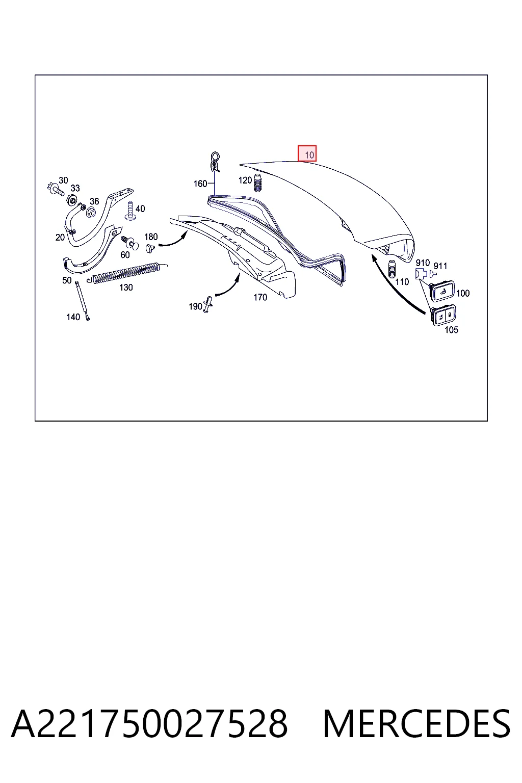Comprar Tapa del maletero Mercedes S  W221 a bajo precio