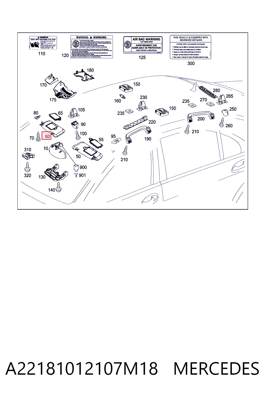 Comprar Visera parasol Mercedes S  W221 a bajo precio