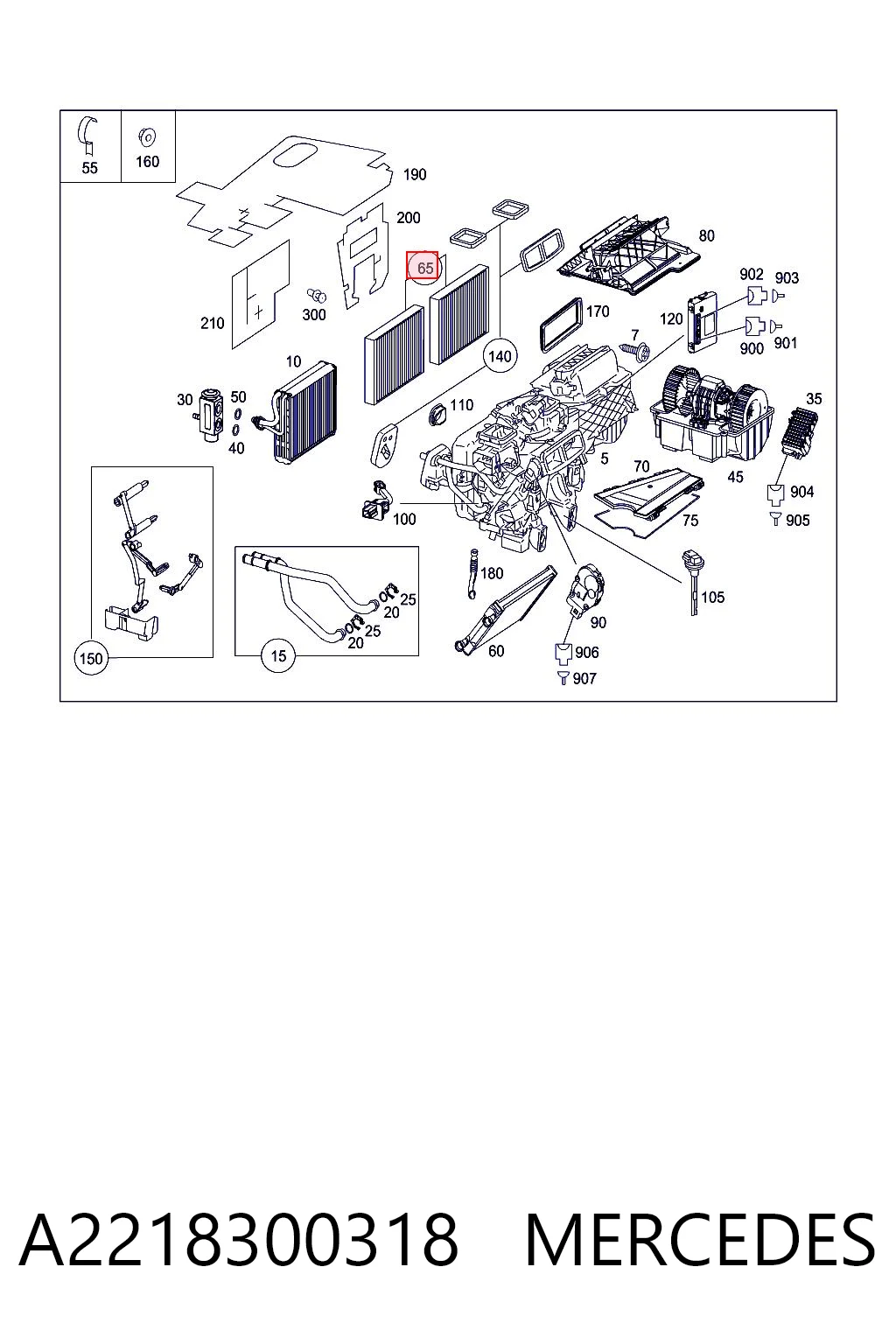 A2218300318 Mercedes Filtro antipolen