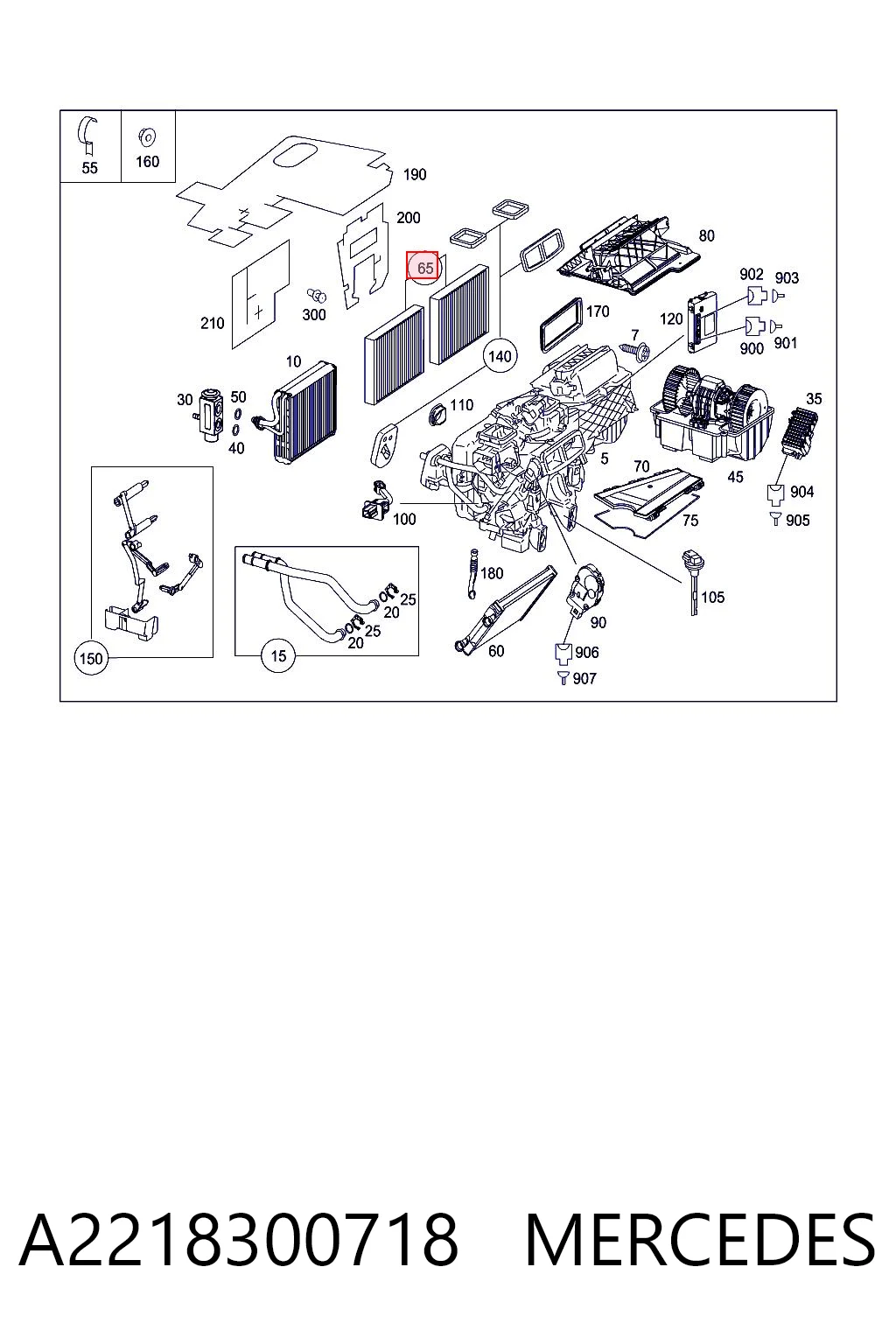 A2218300718 Mercedes Filtro antipolen