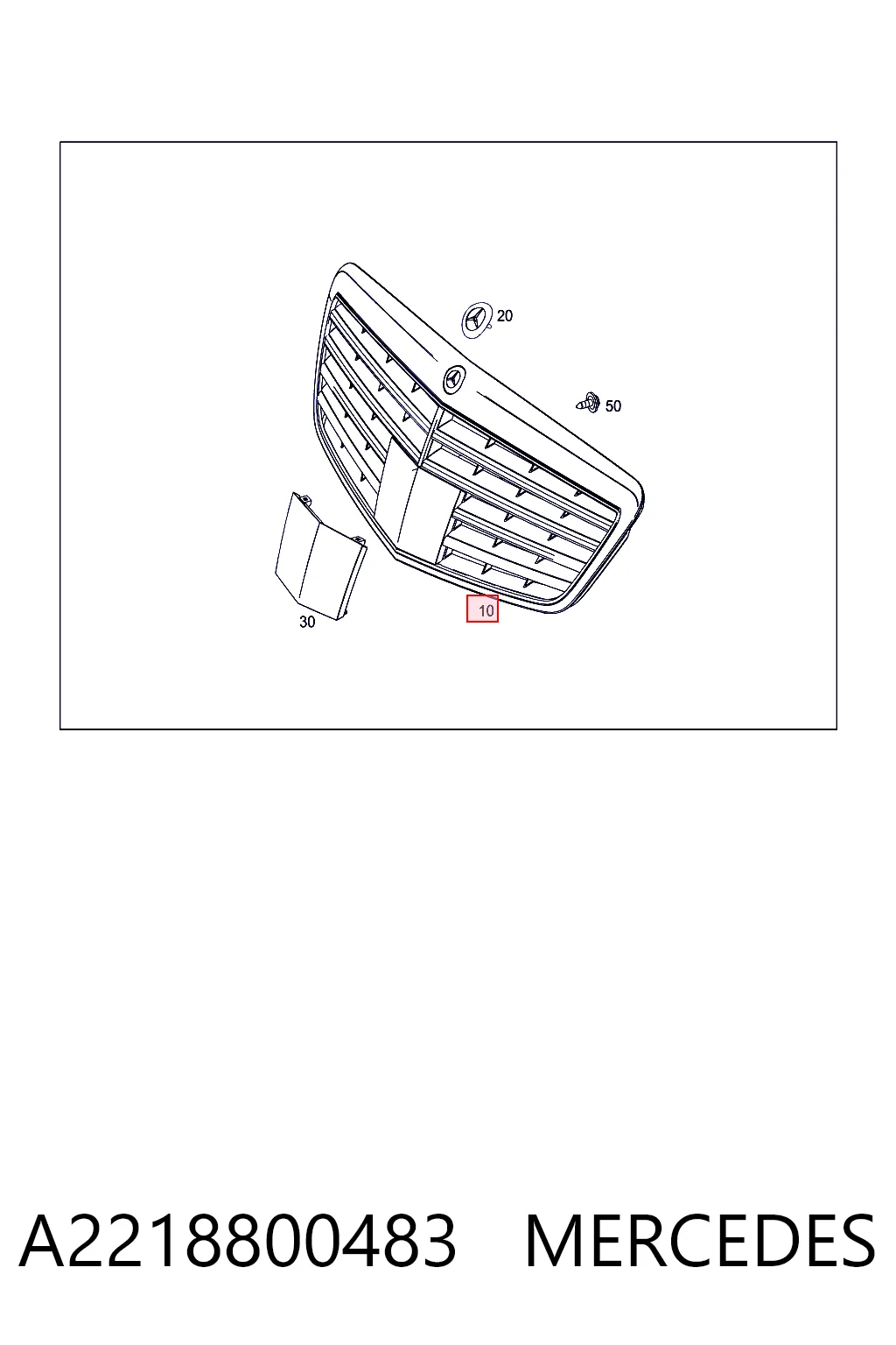 Calandra para Mercedes S  W221