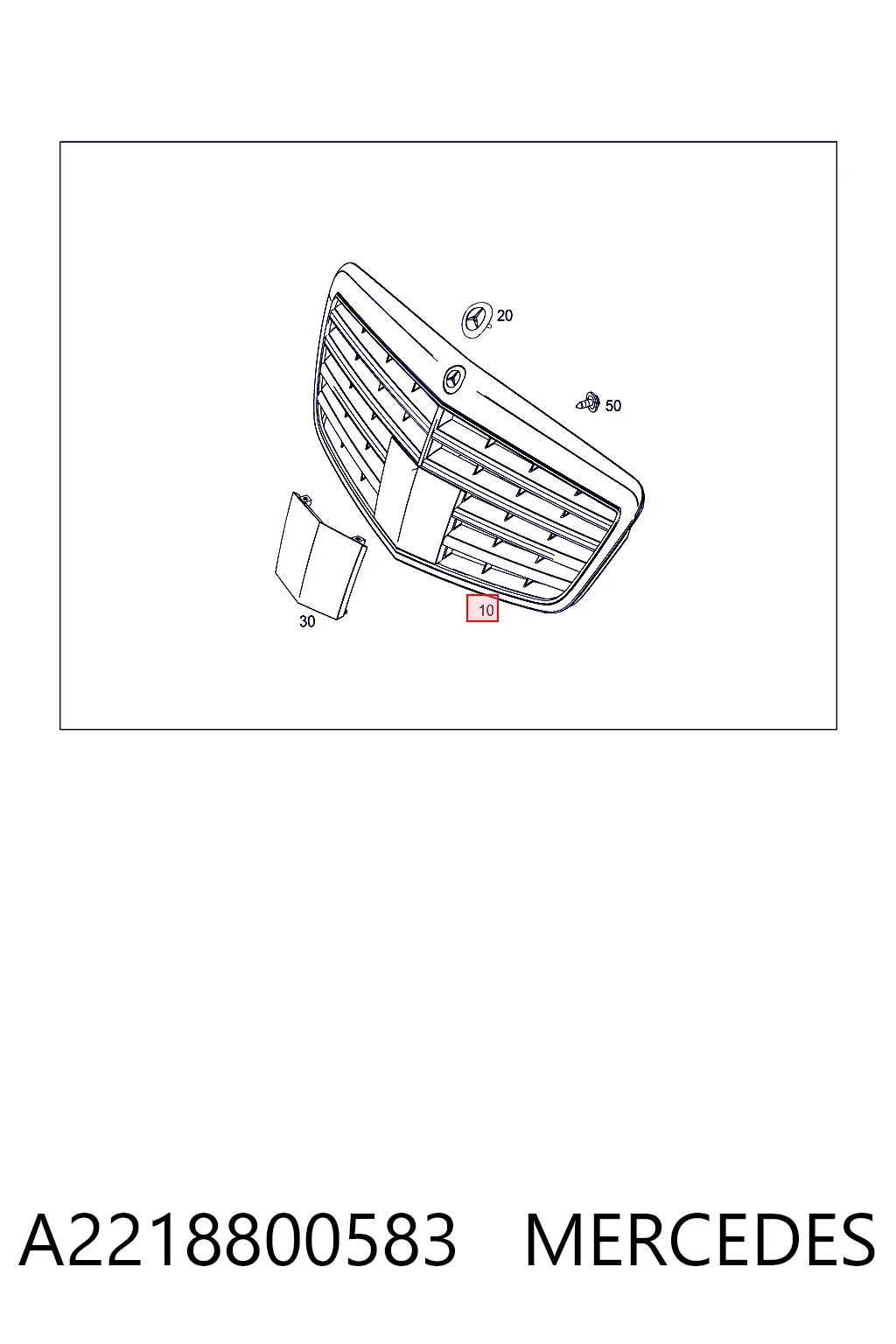 Rejilla de radiador A2218800583 MERCEDES