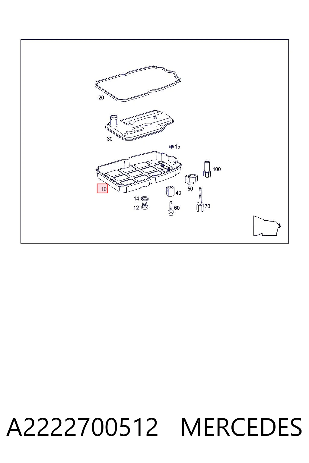 A2222700512 Mercedes Cárter de aceite, caja automática