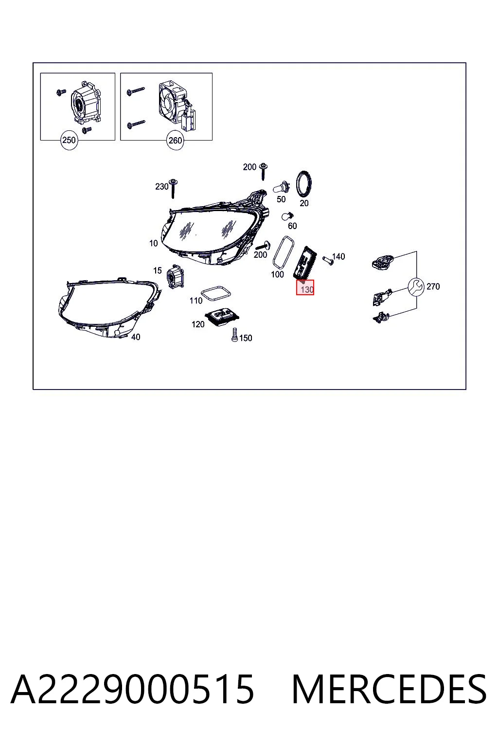 A2229000515 Mercedes Módulo de control de luces de faros (ECU)