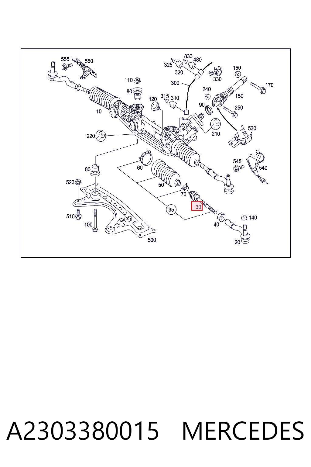 A2303380015 Mercedes Barra de direccion coche
