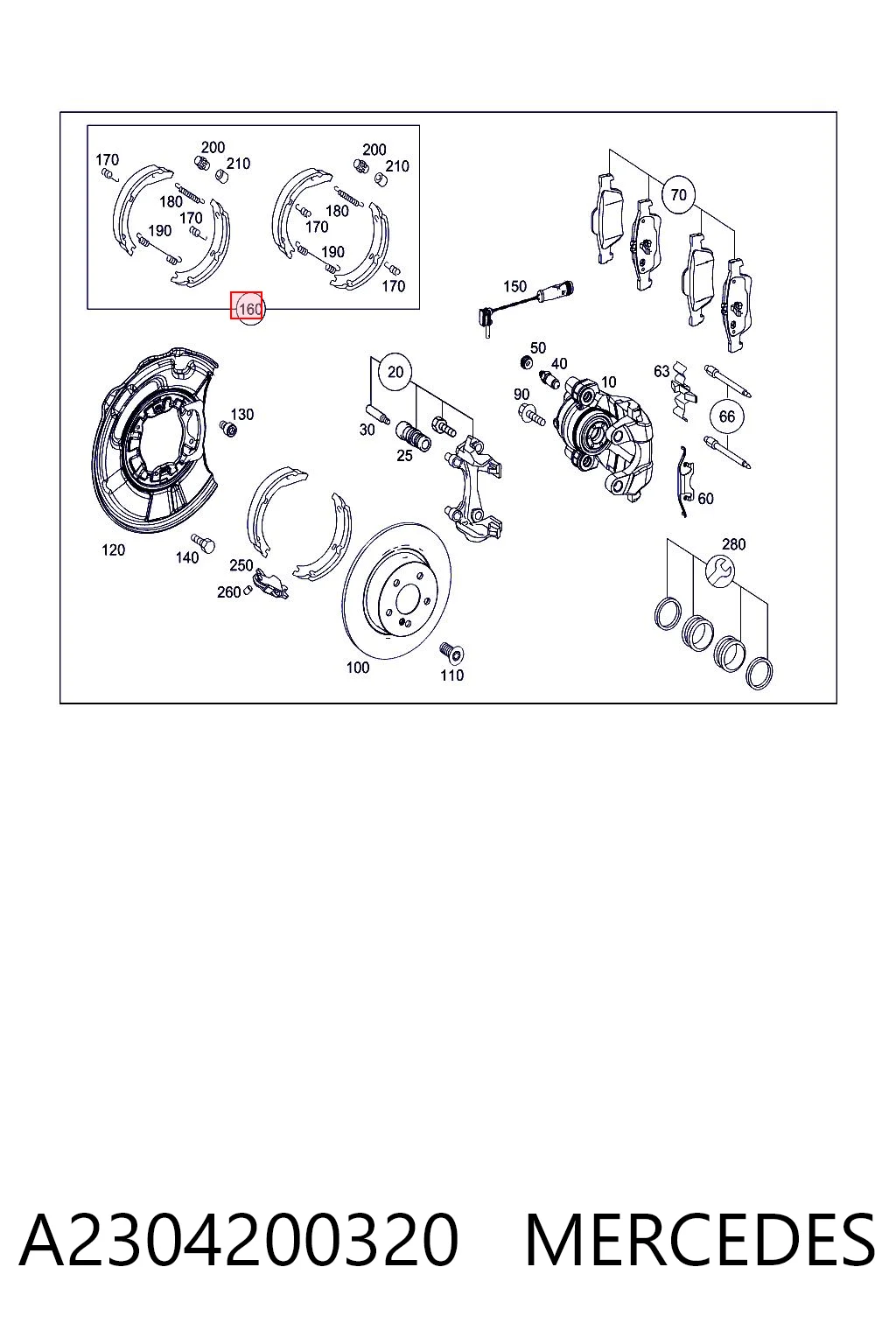 Zapatas de freno de mano para Mercedes CLS C219