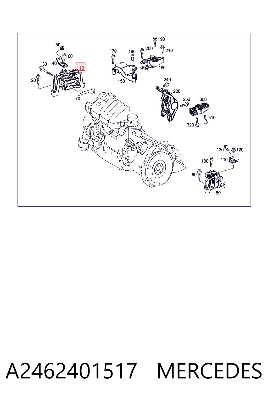 A2462401517 Mercedes Soporte de motor derecho
