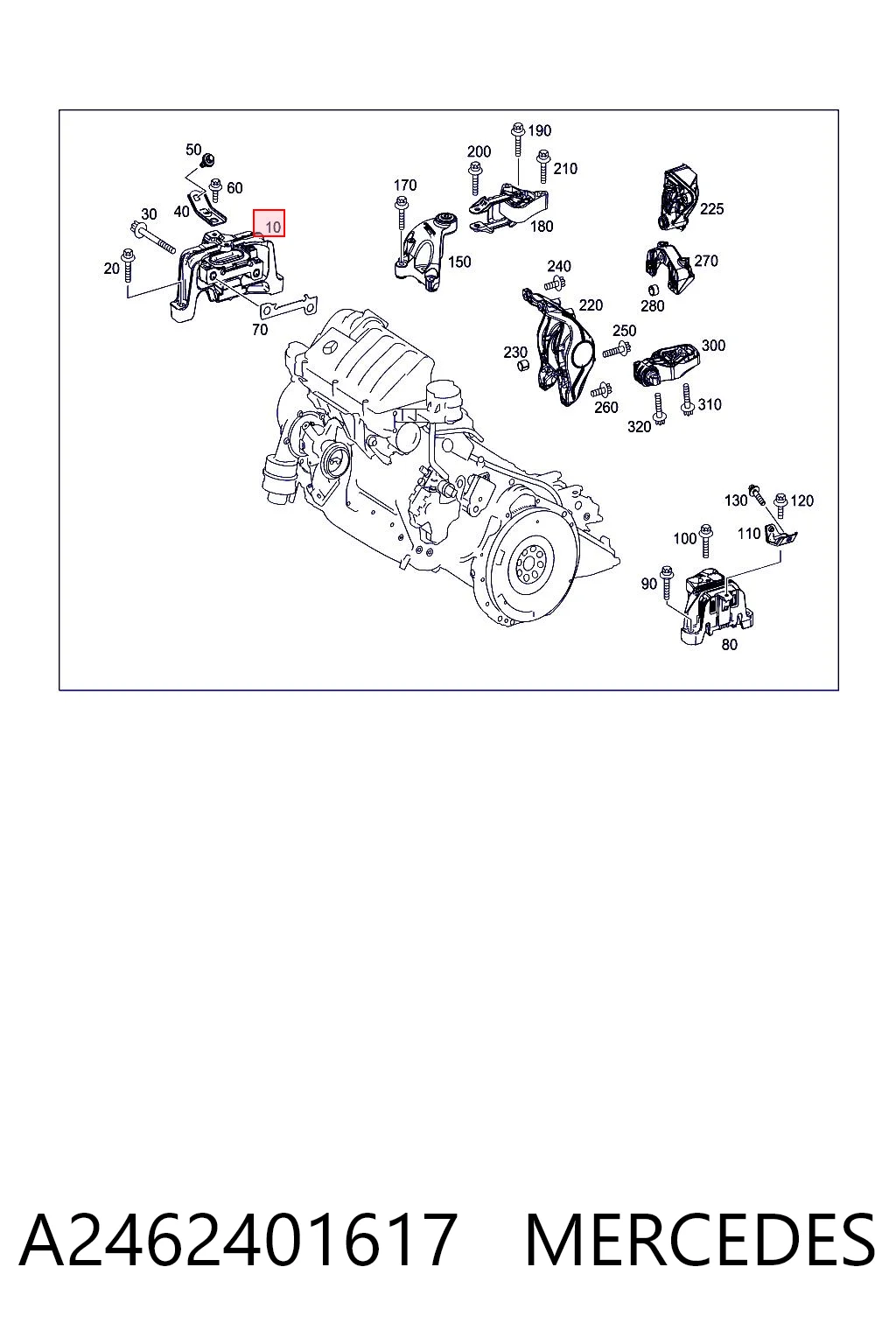 A2462401617 Mercedes Soporte de motor derecho