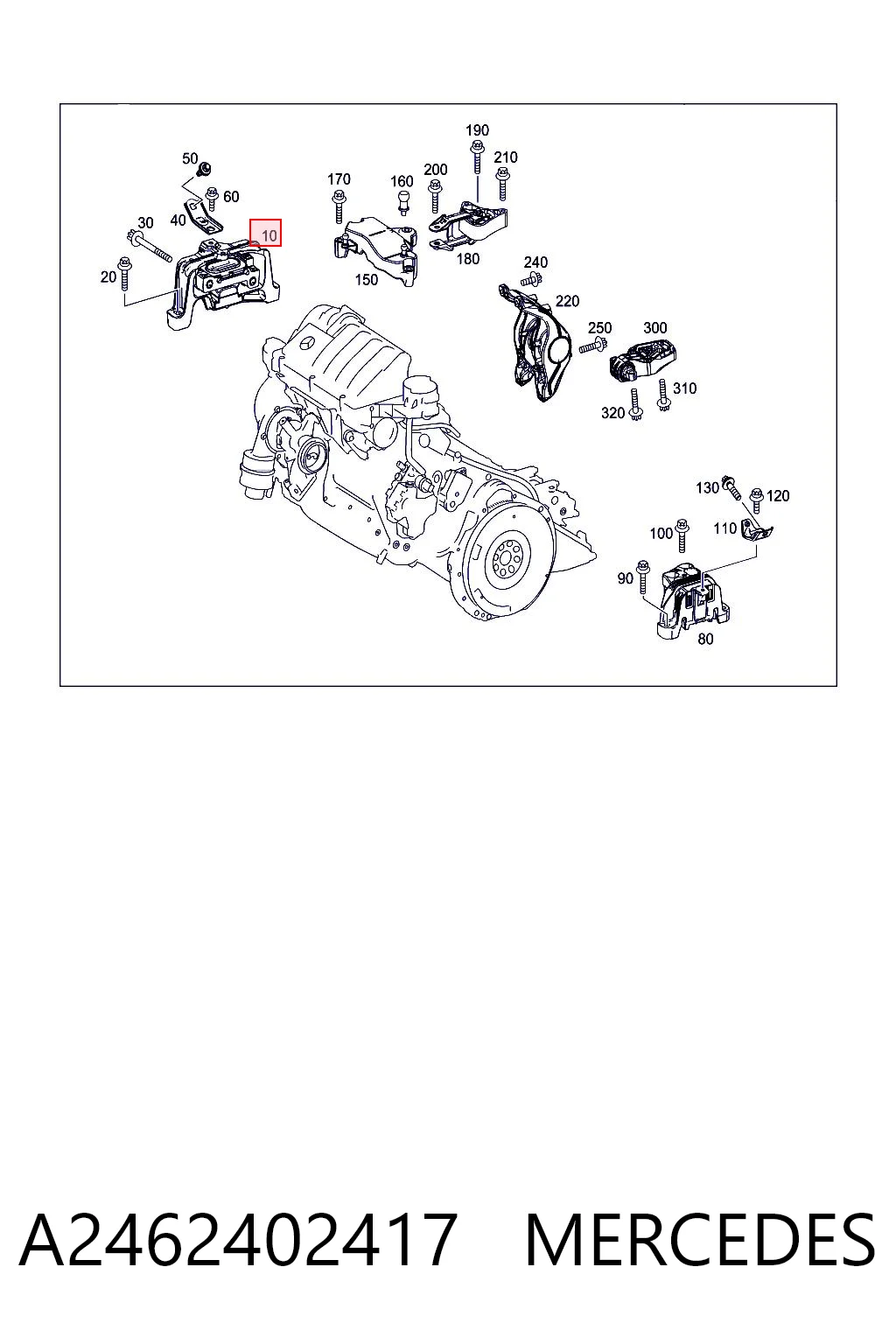 A2462402417 Mercedes Soporte de motor derecho