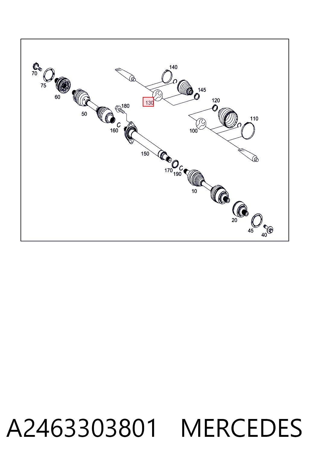 Fuelle transmisión delantero exterior Mercedes A hatchback (W176) (2012 - 2018) precio, desde 11,81 EUR