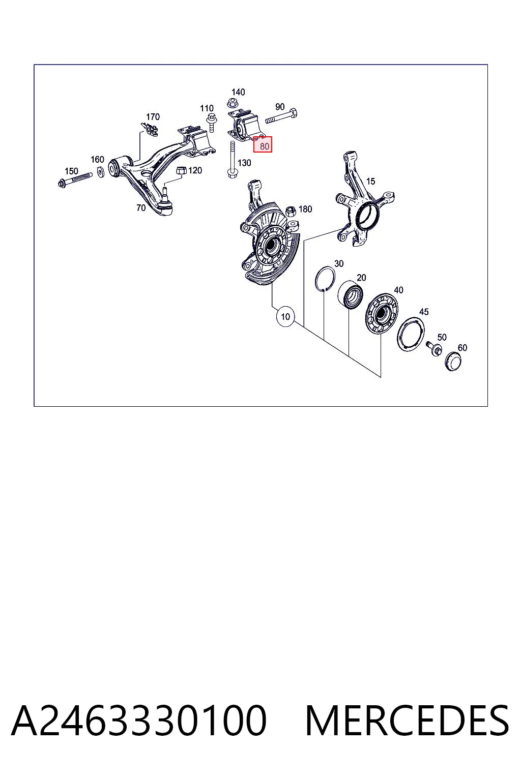 A2463330100 Mercedes Silentblock de brazo de suspensión delantero inferior
