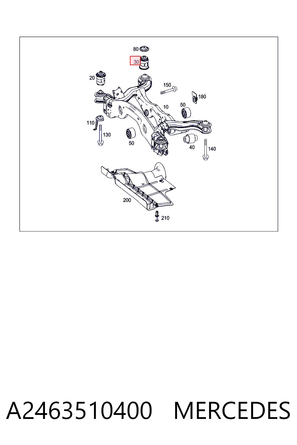 Silentblock trasero para Mercedes A W176
