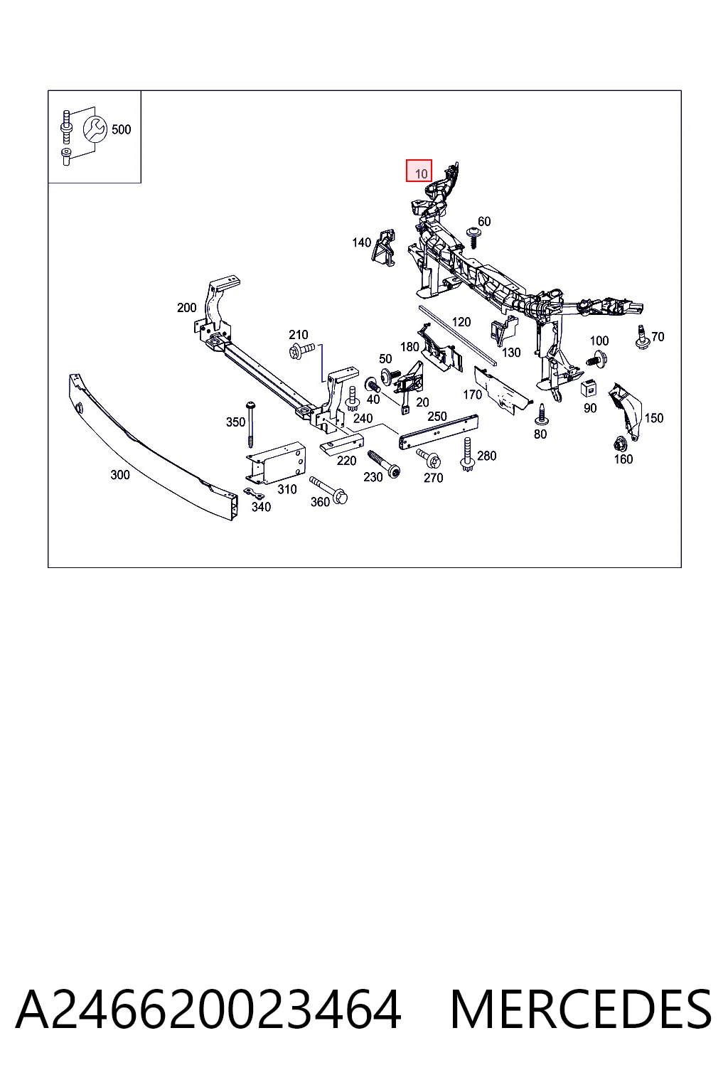 KH3509200 Starline Soporte de radiador completo (panel de montaje para foco)