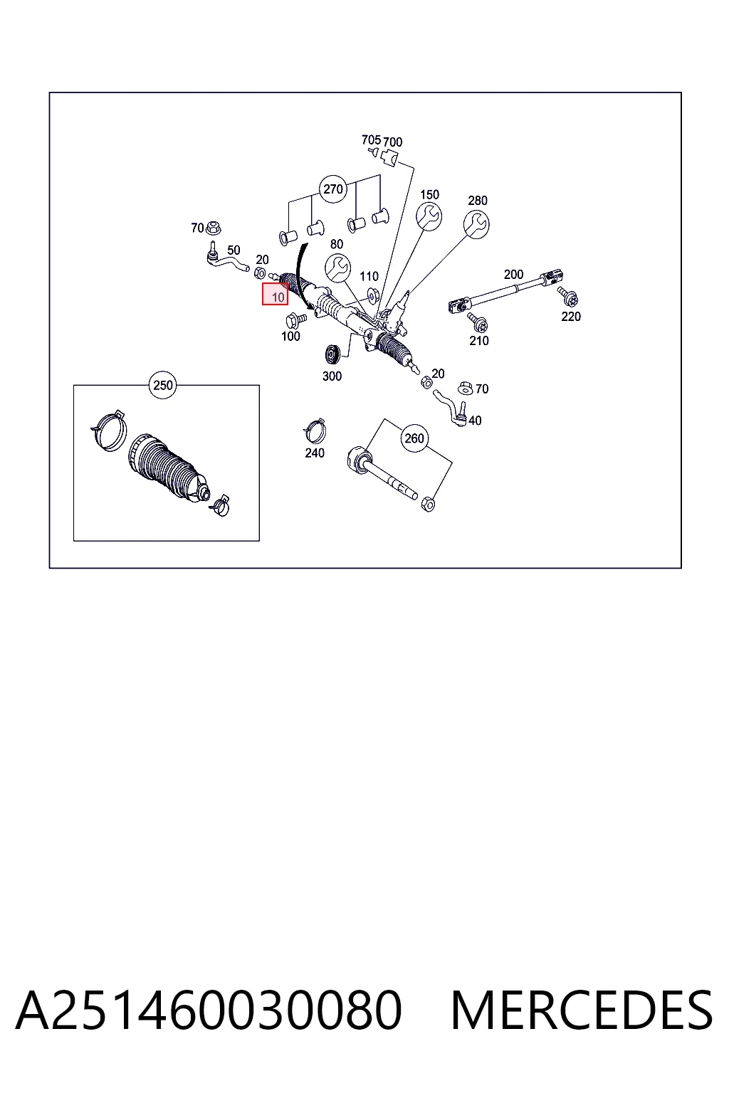 Caja de dirección Mercedes ML/GLE  (W164)