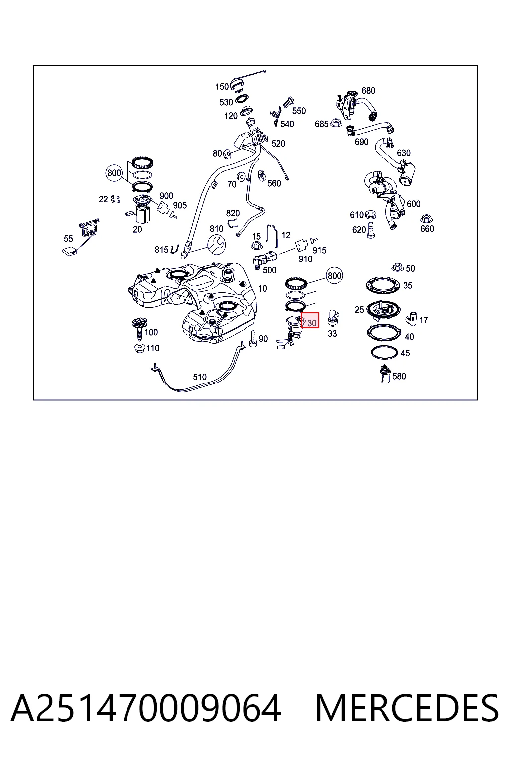 A251470009064 Mercedes Filtro de gasolina