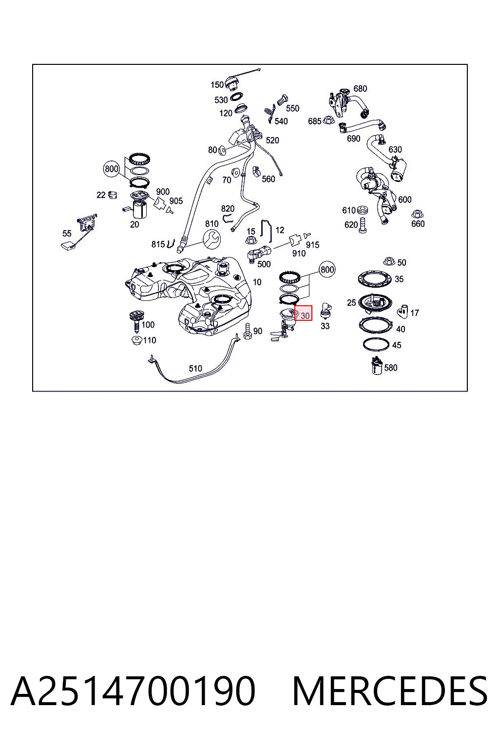 A2514700190 Mercedes Filtro de gasolina