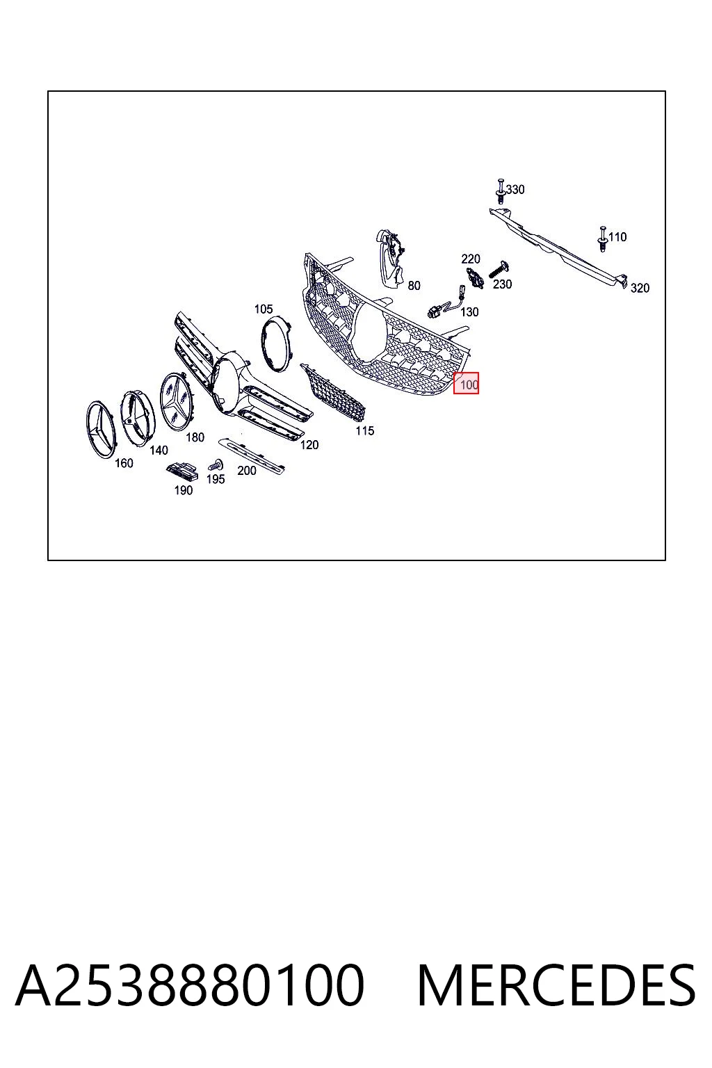 Comprar Parrilla del radiador Mercedes GLC  C253 a bajo precio