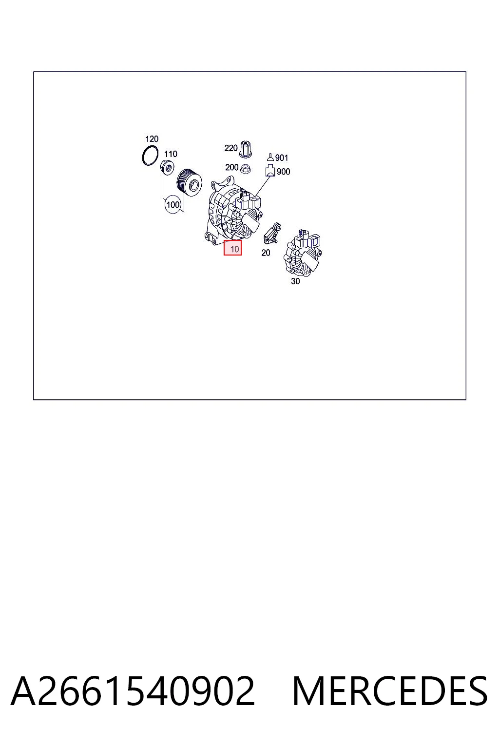 A2661540902 Mercedes Alternador de coche