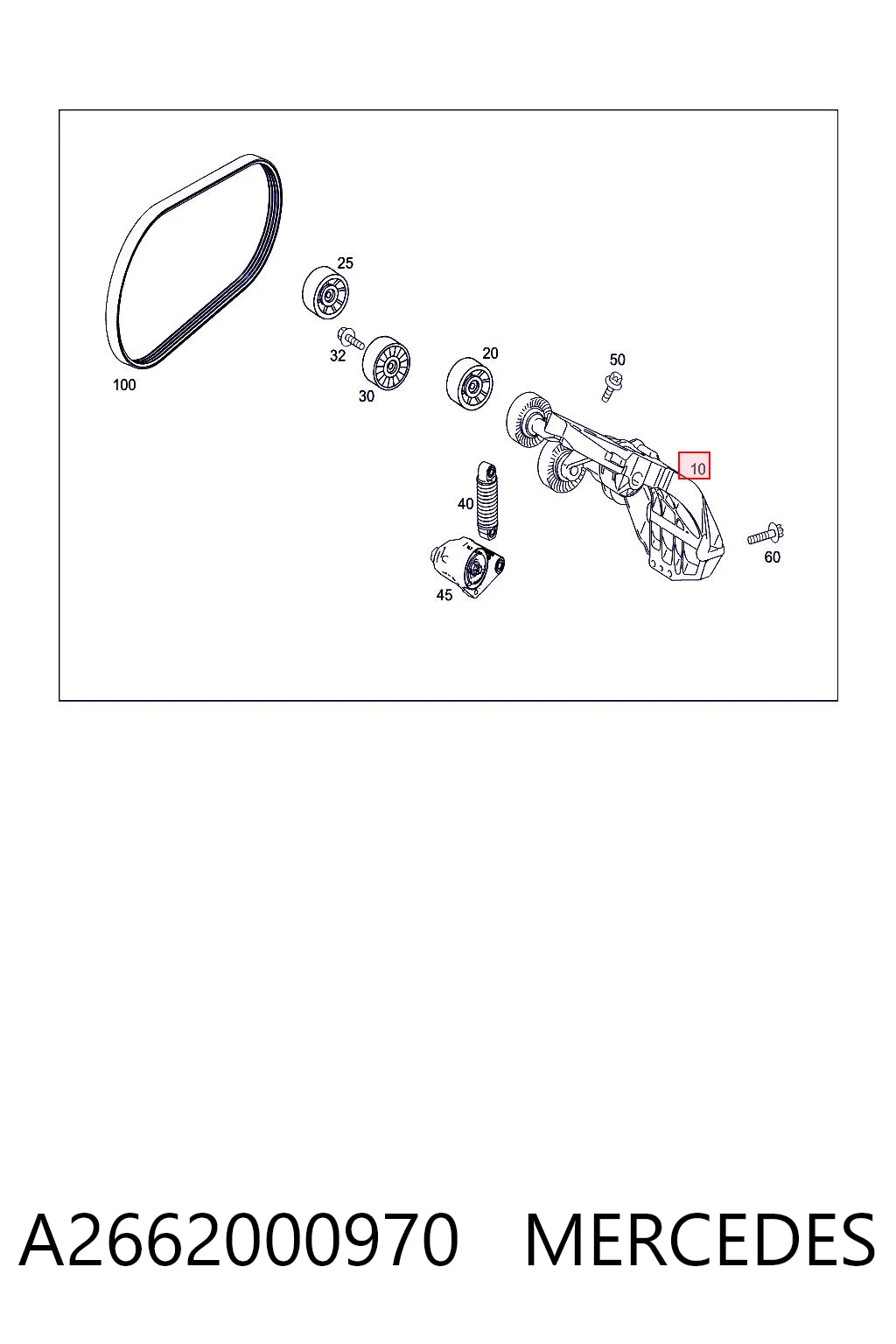 A2662000970 Mercedes Tensor de correa de alternador