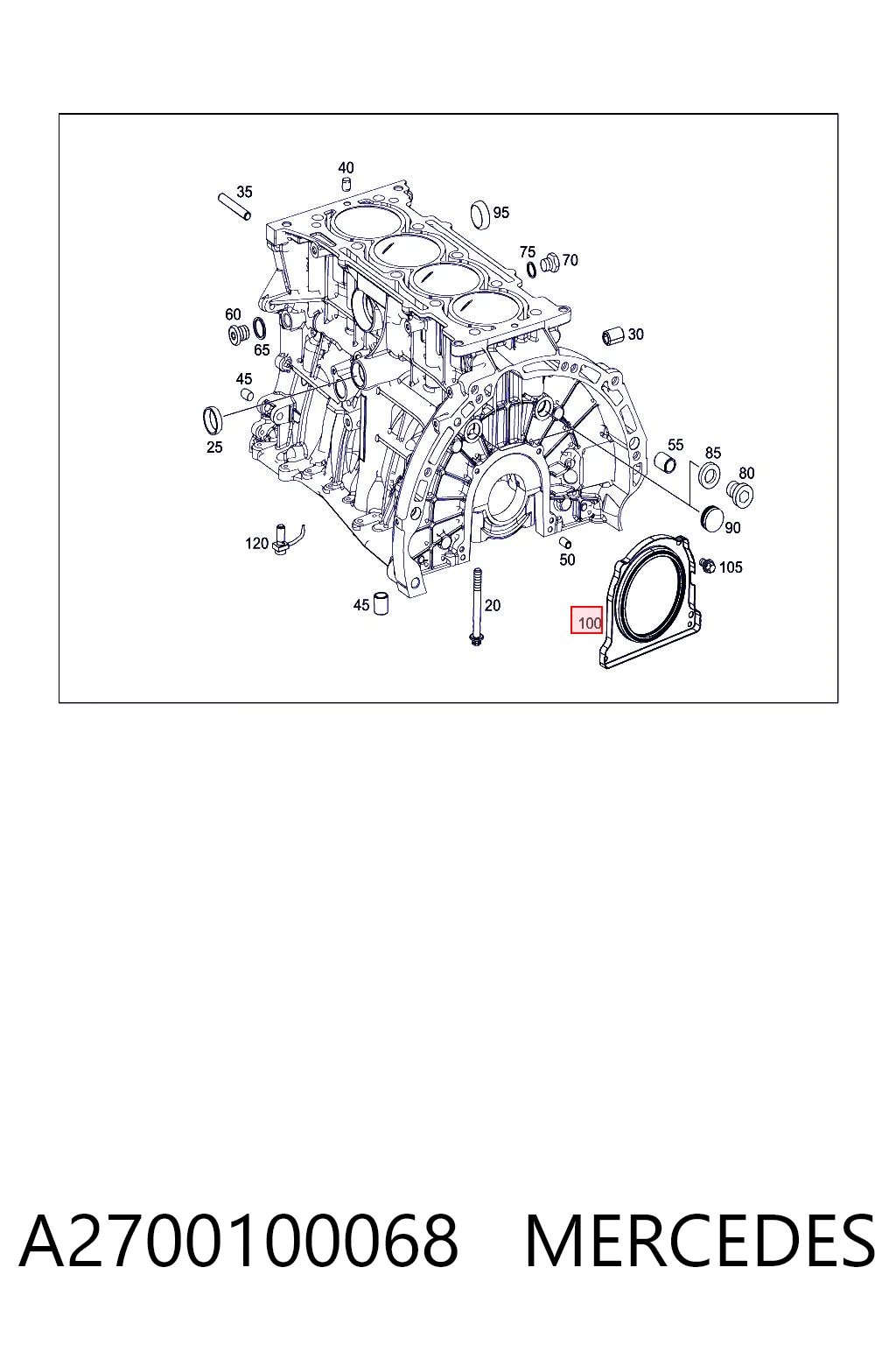 A2700100068 Mercedes Anillo retén cigüeñal