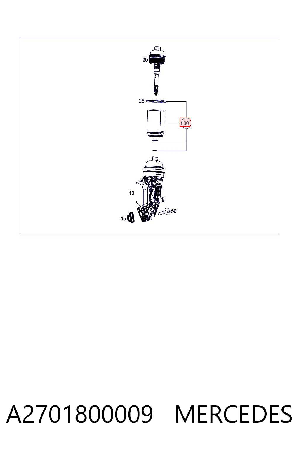 A2701800009 Mercedes Filtro aceite