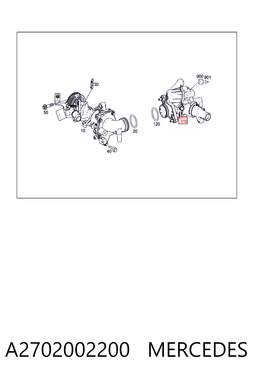 A2702002200 Mercedes Termostato de agua